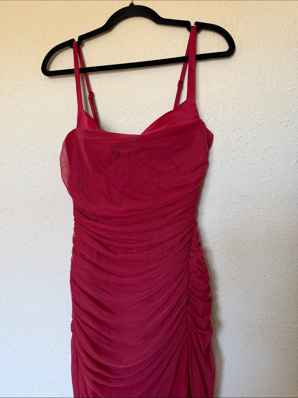 House of Cb LINI Deep Red Stretch Mesh Corset Maxi Dress Size M NWOT - Picture 8 of 11